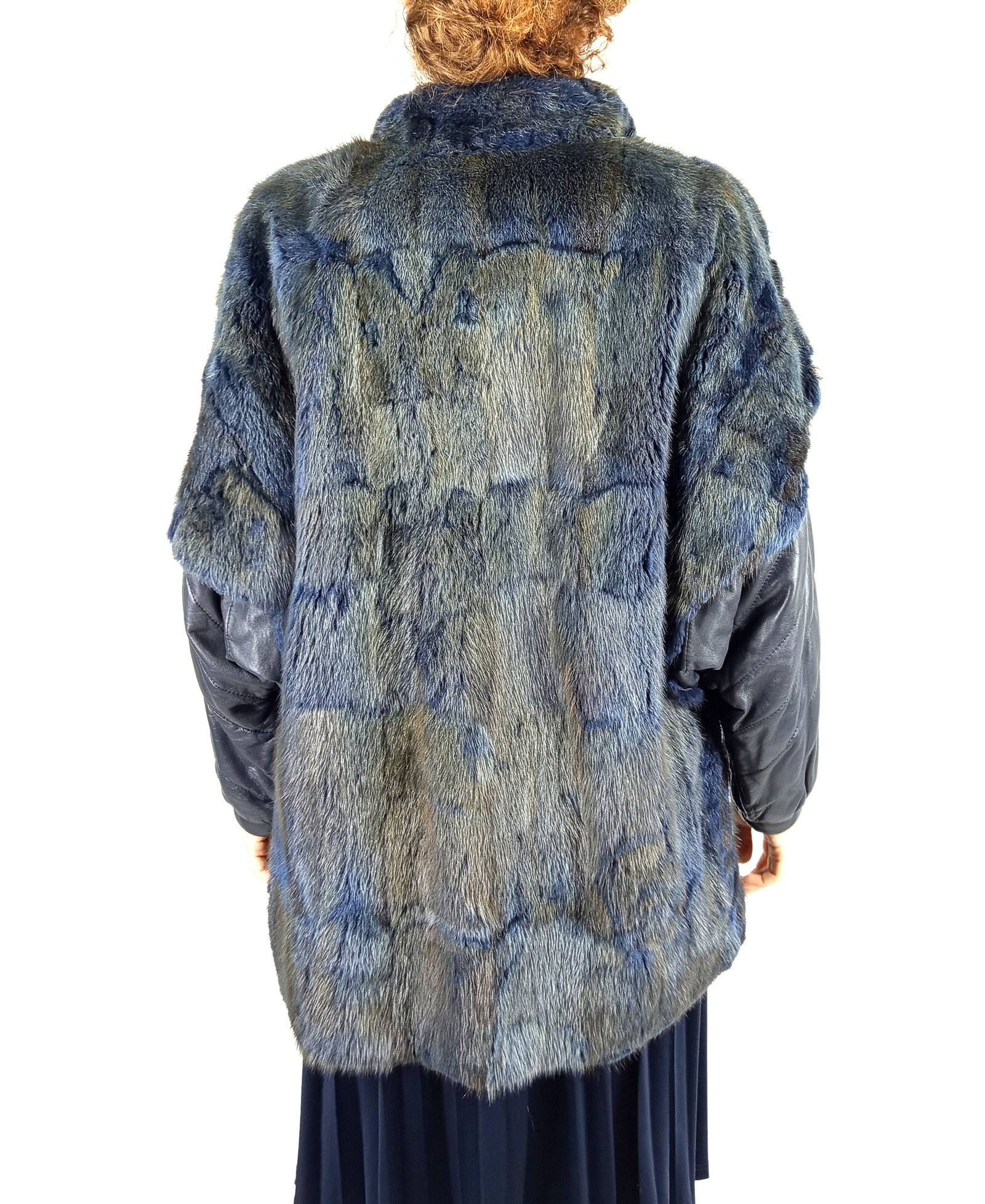 BLUE MINK FUR BOMBER JACKET EU: 3XL ; US: 24 - 6