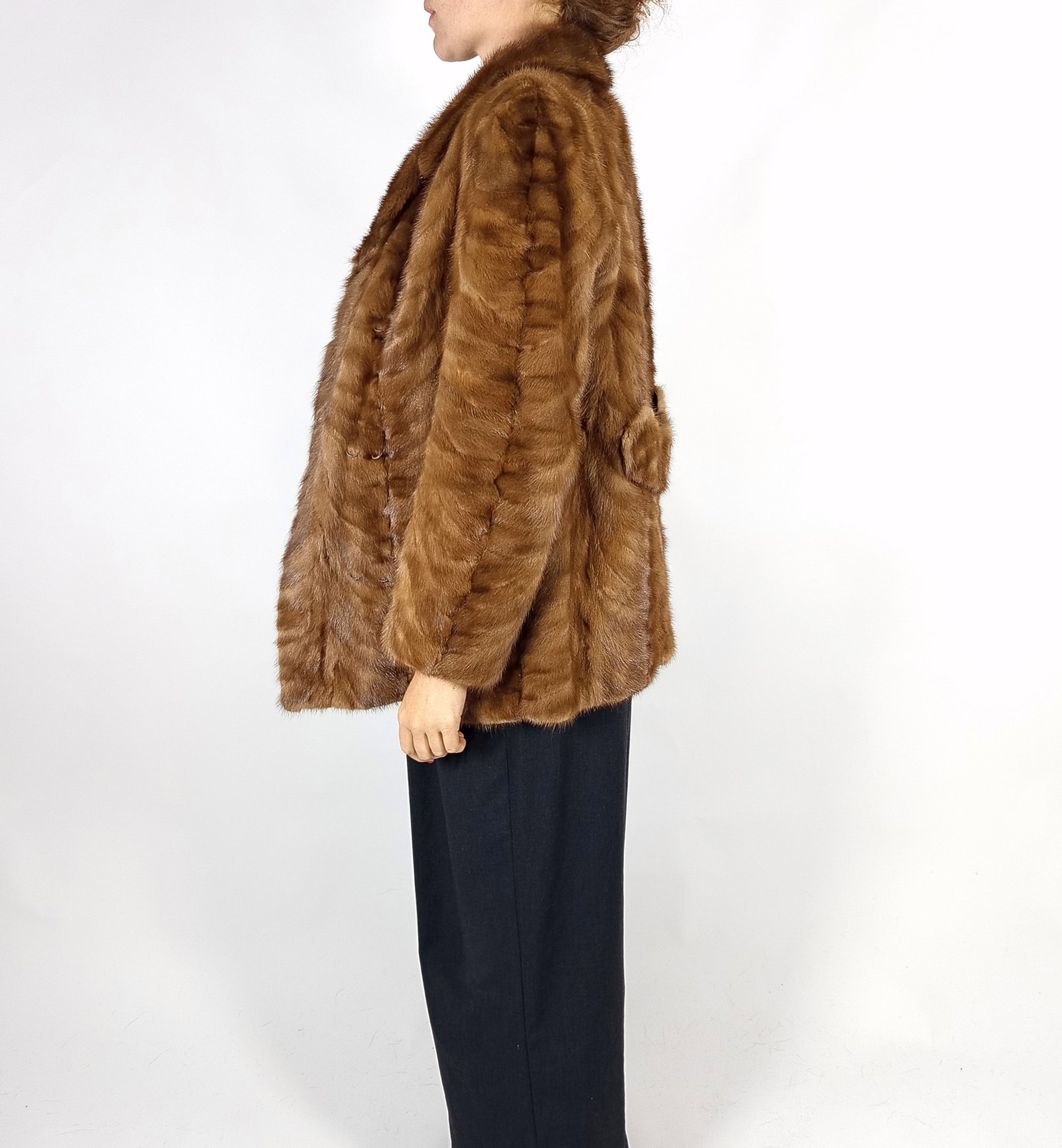 LIGHT BROWN MINK FUR JACKET EU: S ; US: 6 - 10