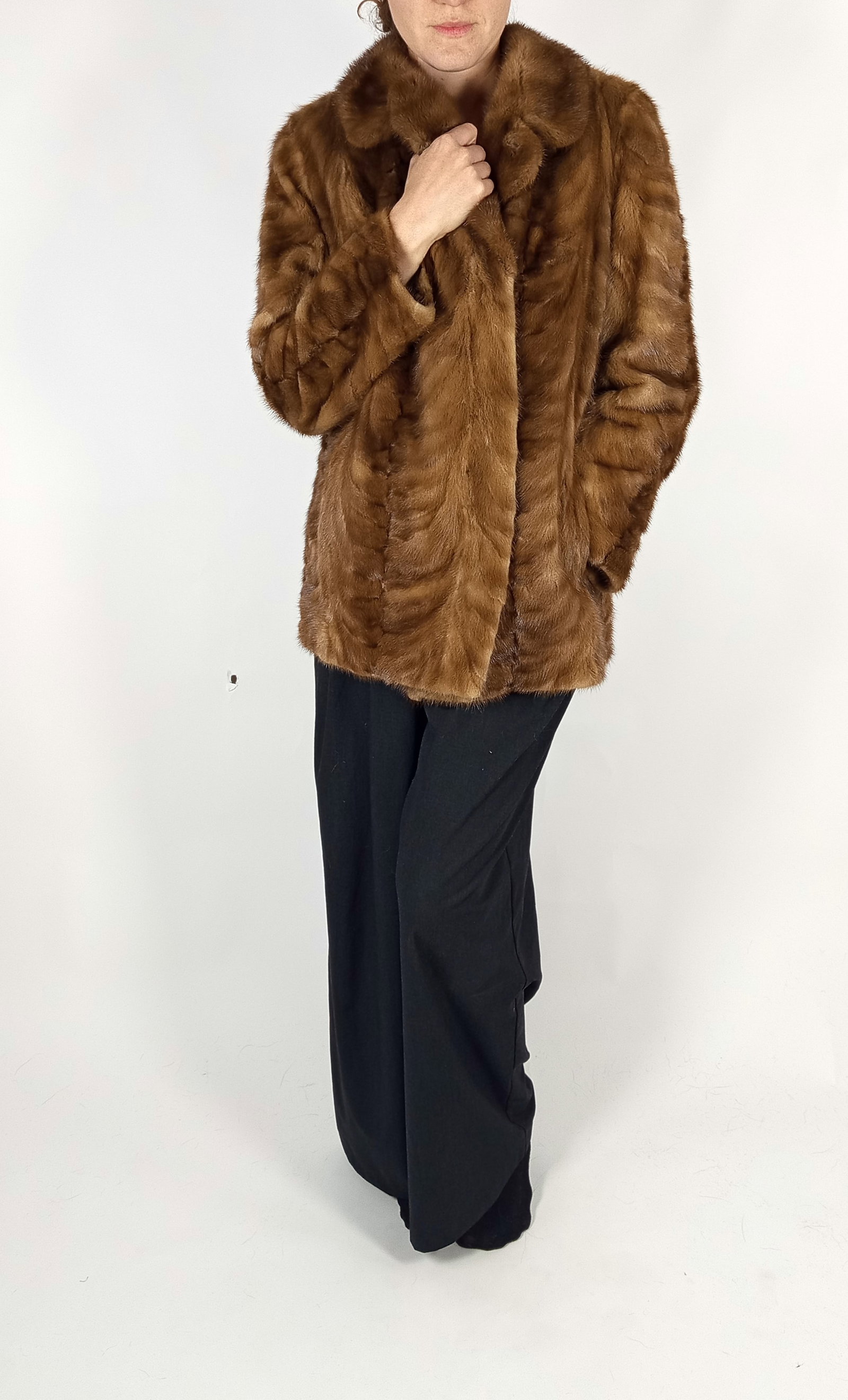 LIGHT BROWN MINK FUR JACKET EU: S ; US: 6 - 3