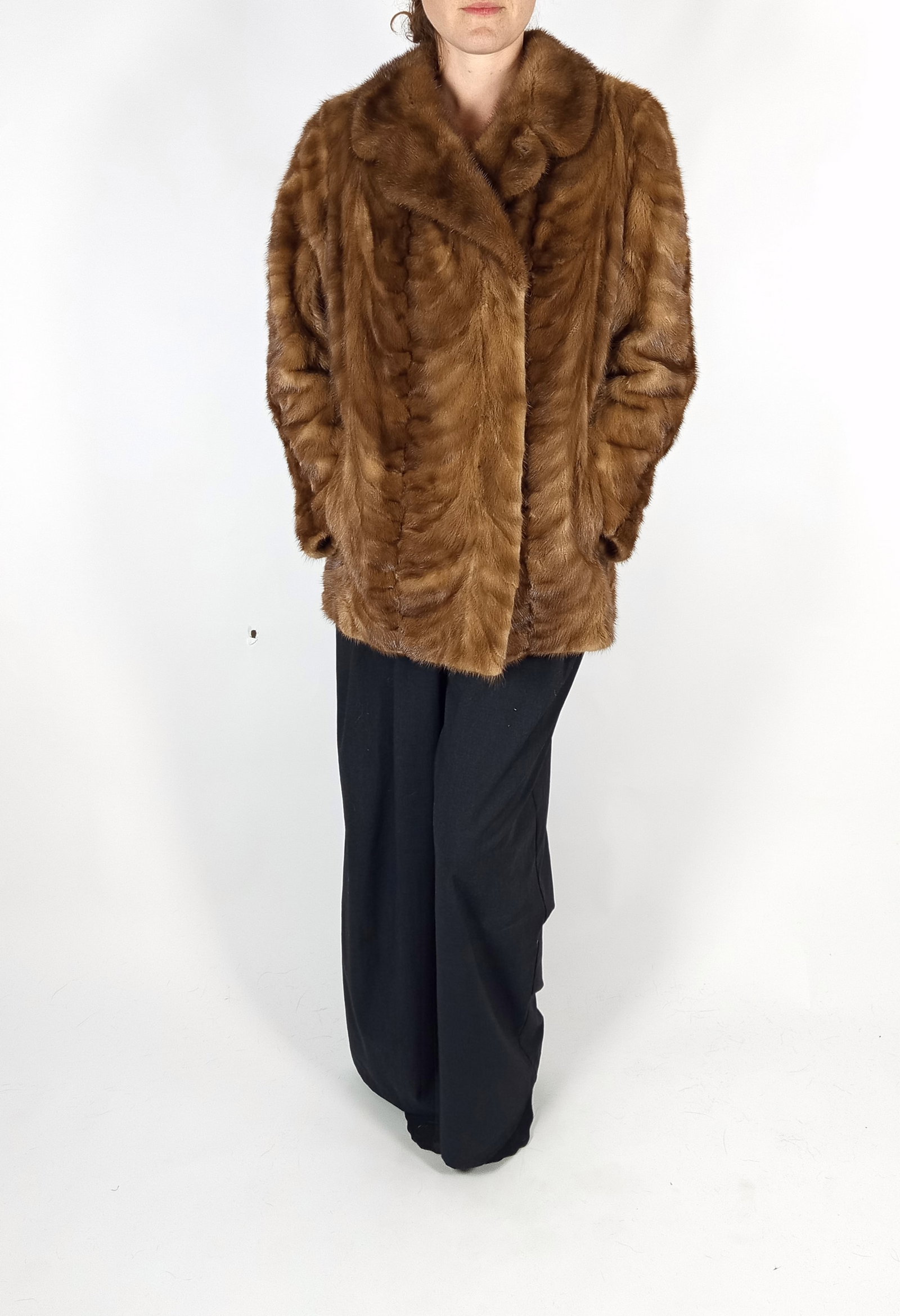 LIGHT BROWN MINK FUR JACKET EU: S ; US: 6 - 4