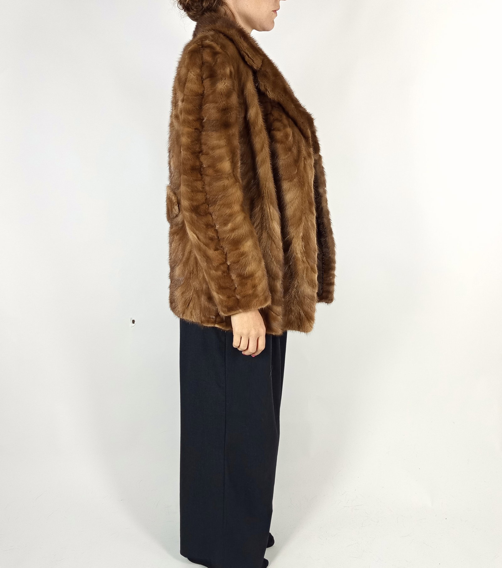LIGHT BROWN MINK FUR JACKET EU: S ; US: 6 - 8