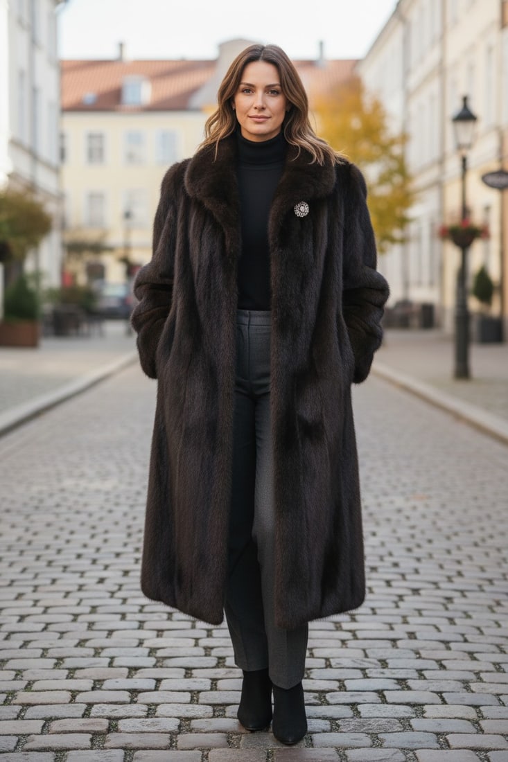 MAHOGANY MINK FUR COAT EU: L ; US: 16 (1 of 10)