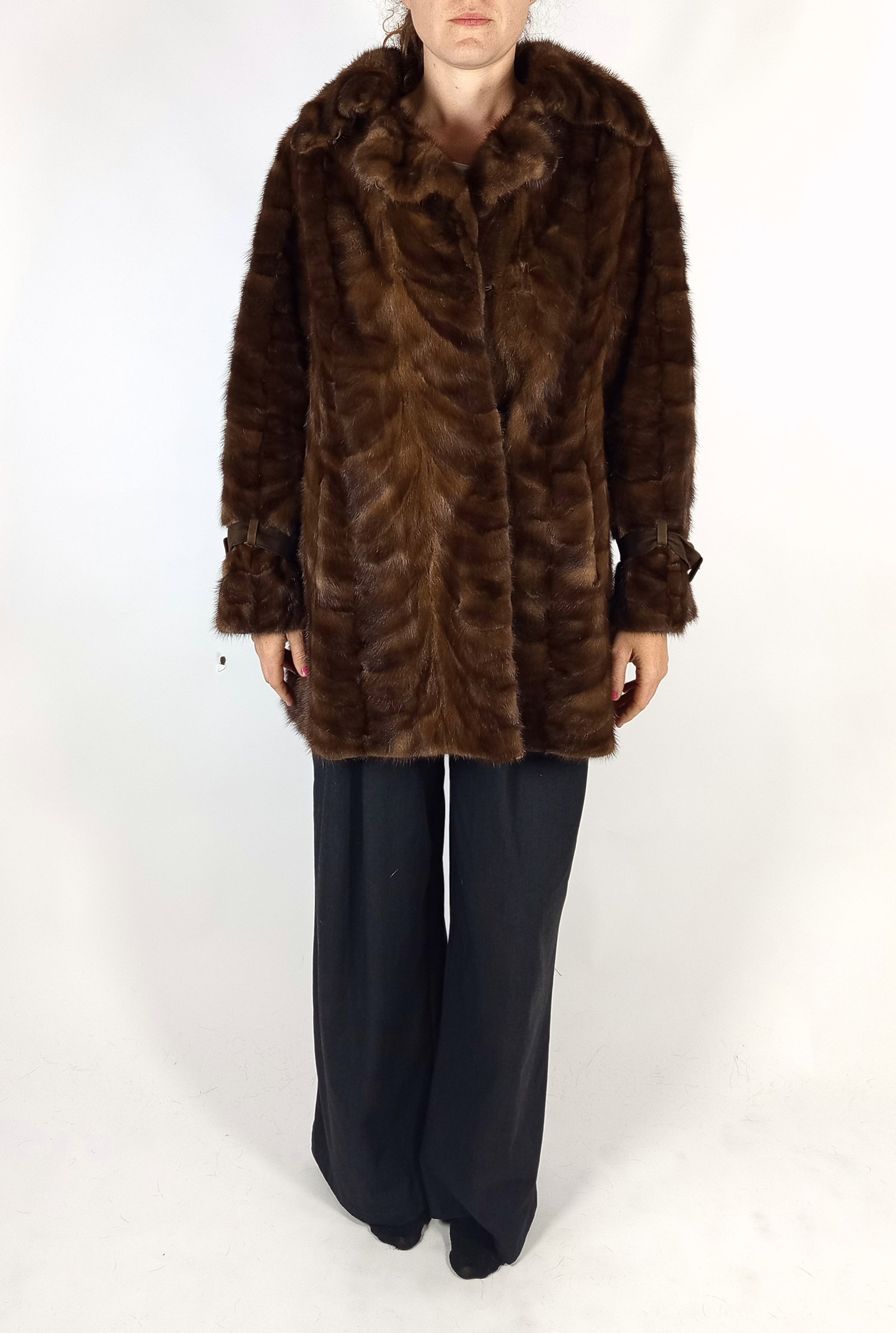 BROWN MINK FUR JACKET EU: M ; US: 12 - 4