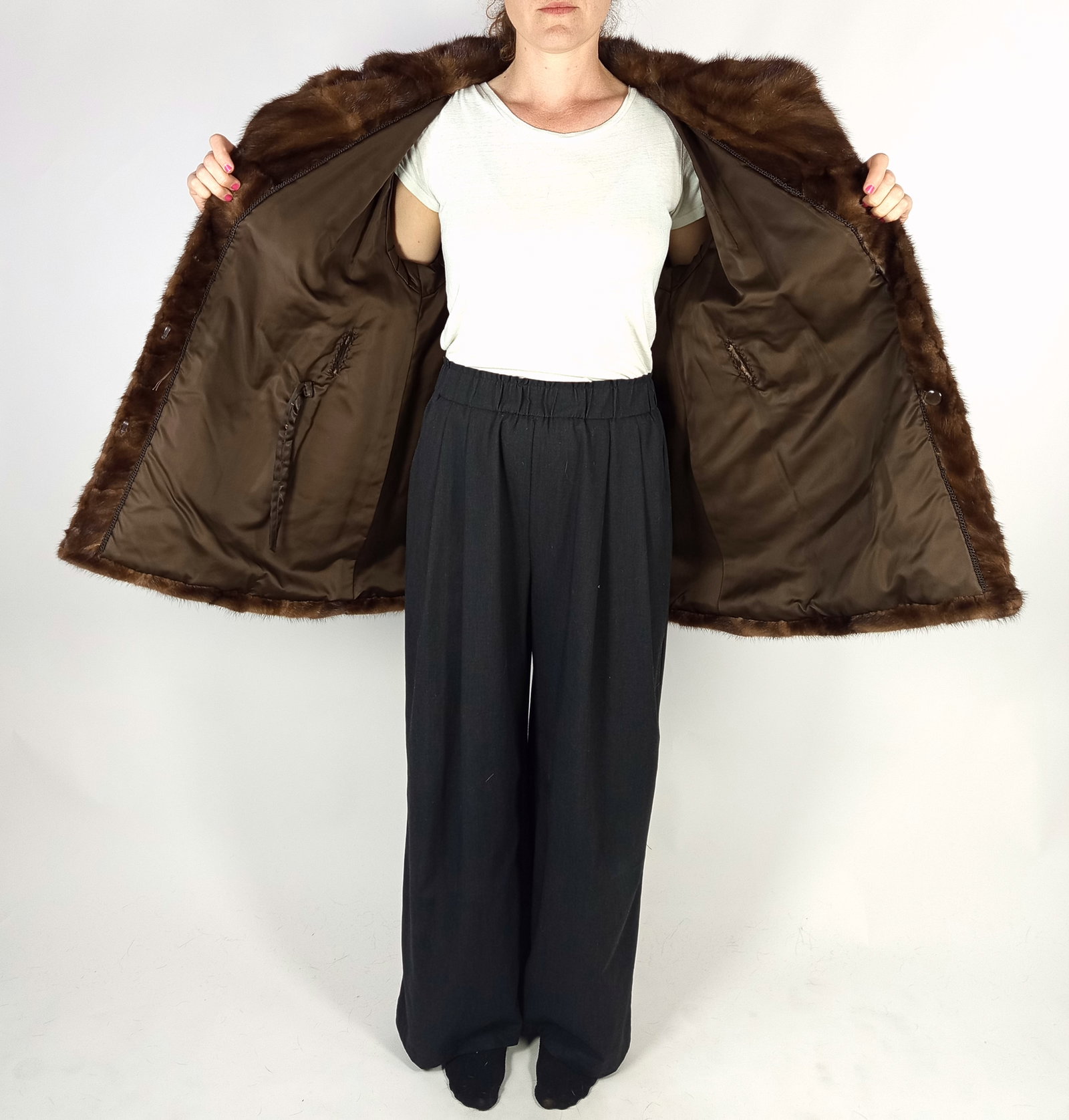 BROWN MINK FUR JACKET EU: M ; US: 12 - 6