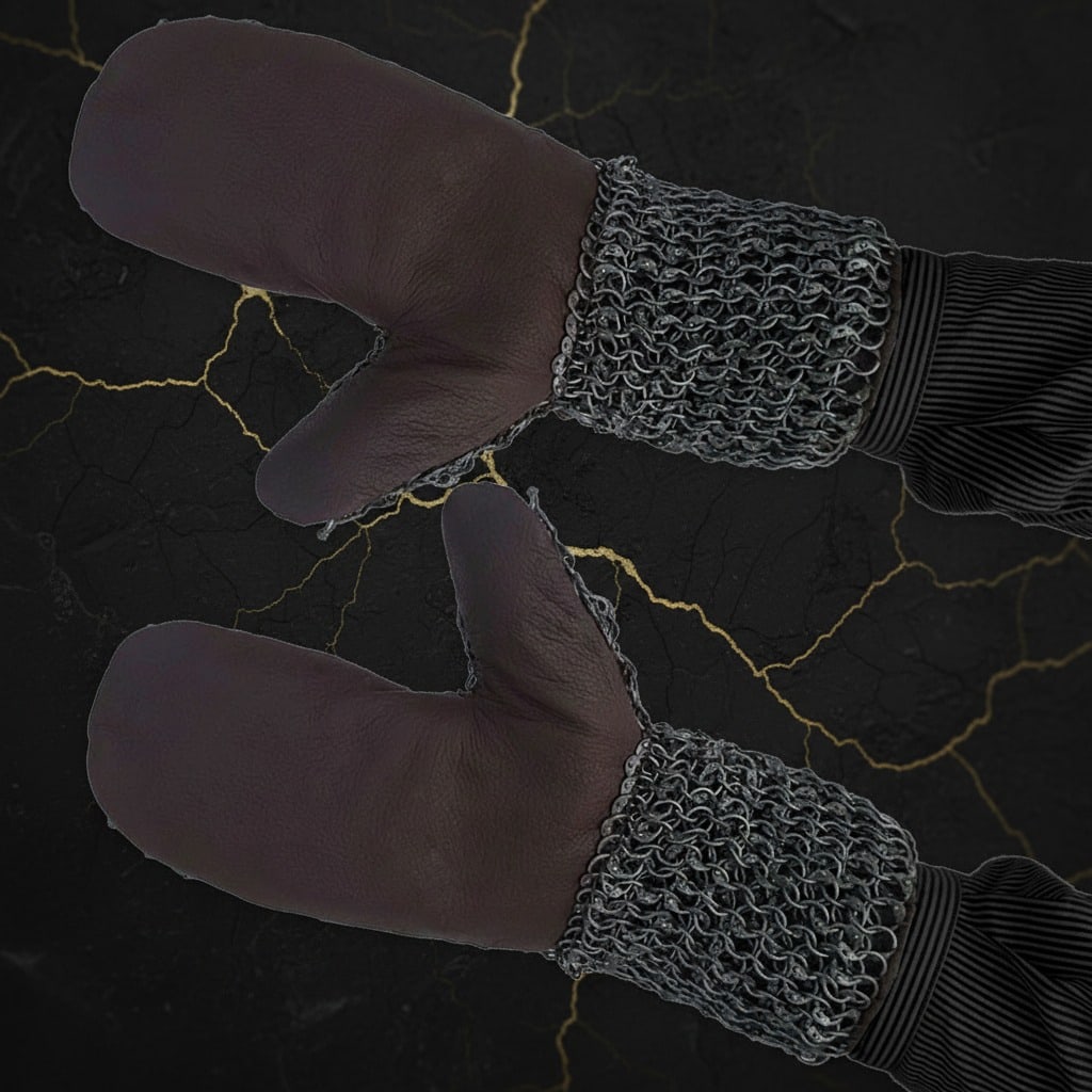Steel Riveted Chainmail Padded Gauntlets 16ga Medieval Knight Gloves Mitts - 2