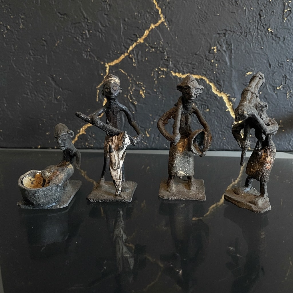 Vintage Ashanti Akan Gold Weights African Tribal Bronze Figurine Art - 2