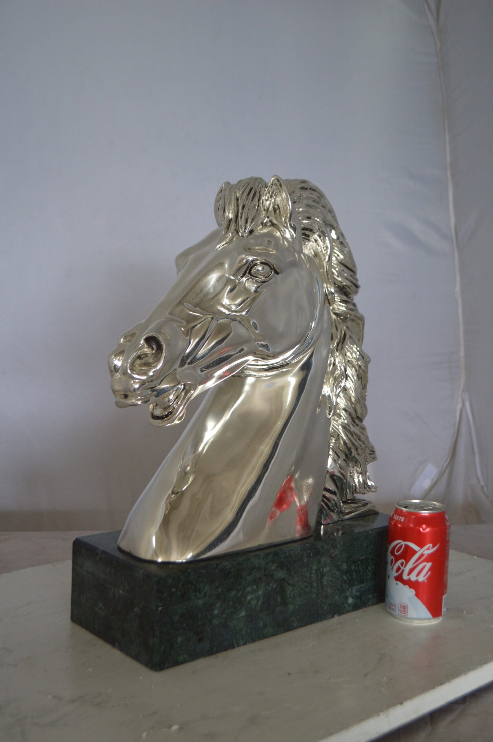 Horse Bust Silver Finished Statue - Size: 16"L x 7"W x 20"H. - 3