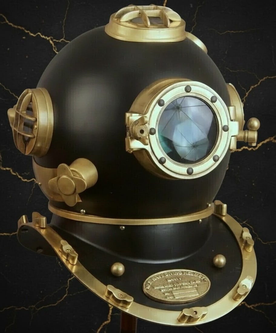 Vintage US Navy Mark V Deep Sea Diving Helmet Antique Marine Scuba Decor - 6