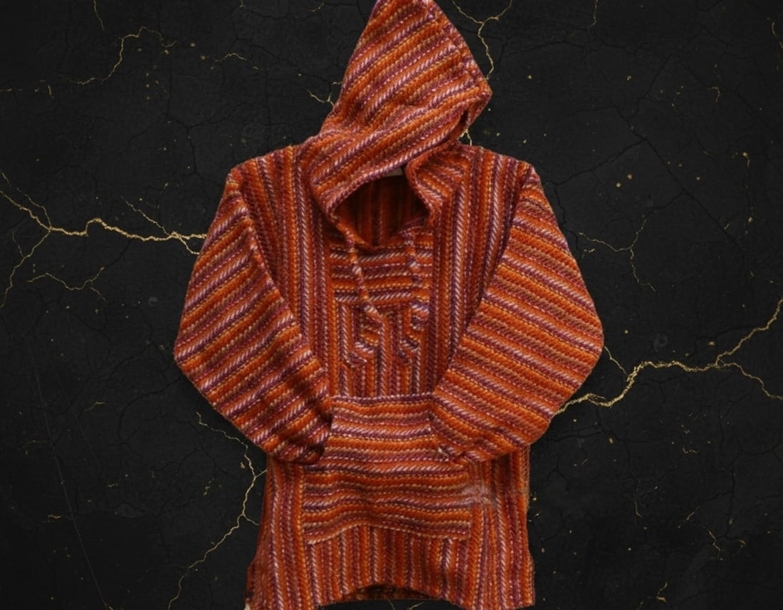 Red Woven Baja Hoodie Pullover with Front Pocket Size Medium: Title:Red Woven Baja Hoodie Pullover with Front Pocket Size Medium Description:This premium-quality Mexican style baja hoodie is woven with yarn that is 20% heavier than standard baja hoodies and