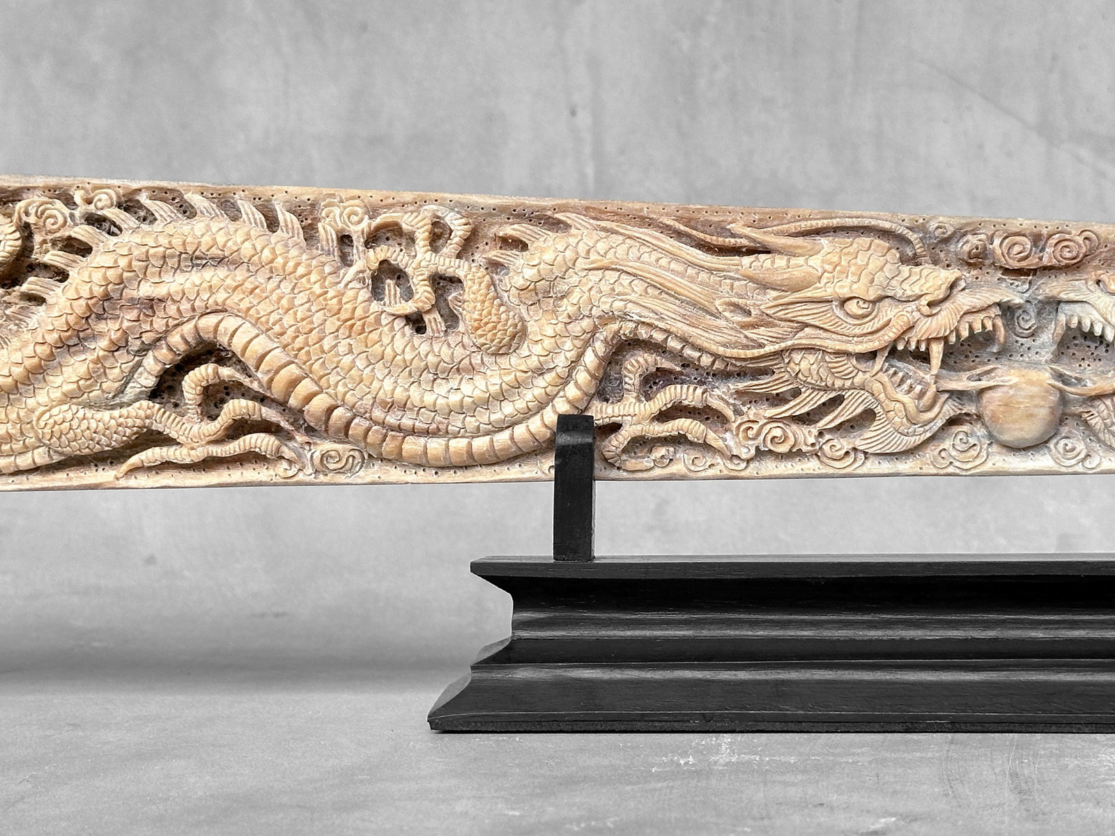 Large carved swordfish - Double Dragon motif - 7
