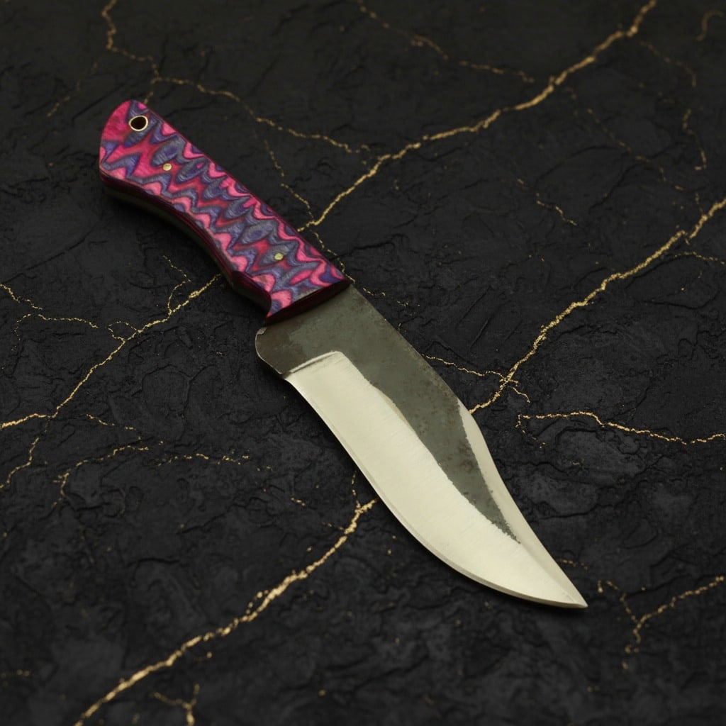 Handmade Carbon Steel Fixed Blade Knife Custom Forged Railroad Spike Tool - 3