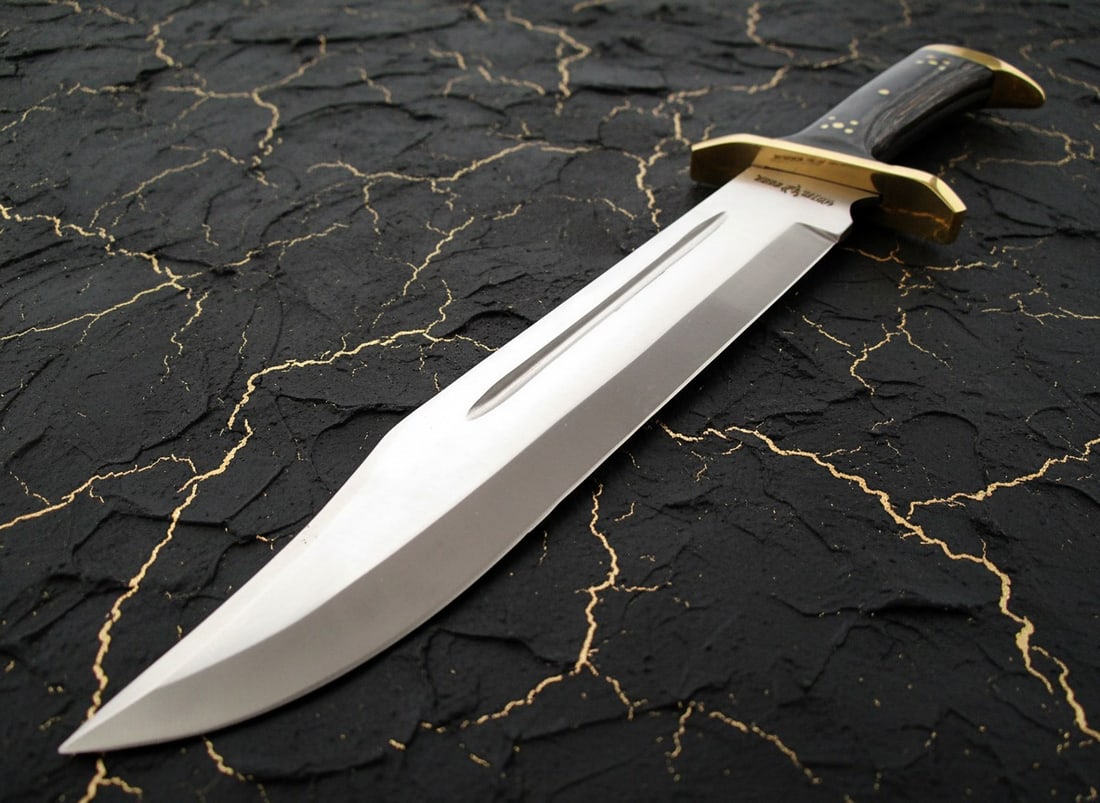 Heavy Duty Large Black Bowie Knife Fixed Blade Survival Tool With Sheath - 7