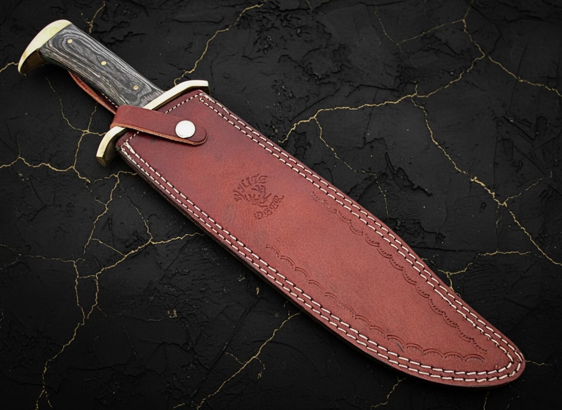 Heavy Duty Large Black Bowie Knife Fixed Blade Survival Tool With Sheath - 9