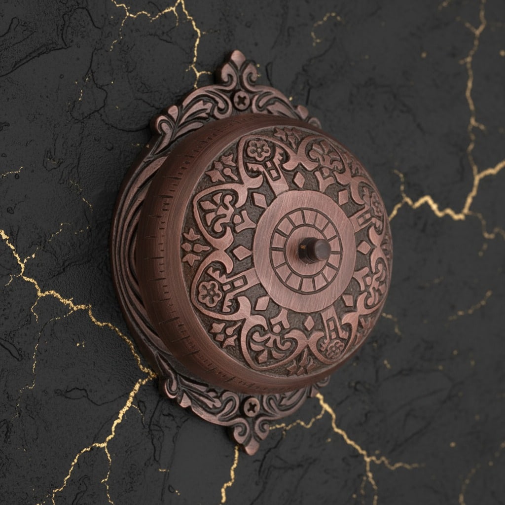 Vintage Victorian Style Bronze Twist Doorbell Hand Crank Mechanical Bell: Title:Vintage Victorian Style Bronze Twist Doorbell Hand Crank Mechanical Bell Description:This antique Victorian vintage replica twist door bell is a charming addition to any home, offering a classic
