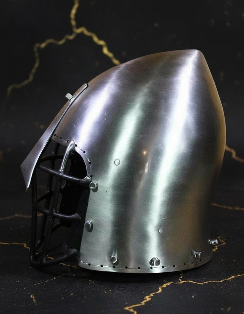 Handcrafted Steel Vendel Viking Helmet with Chainmail - SCA LARP Armor - 3