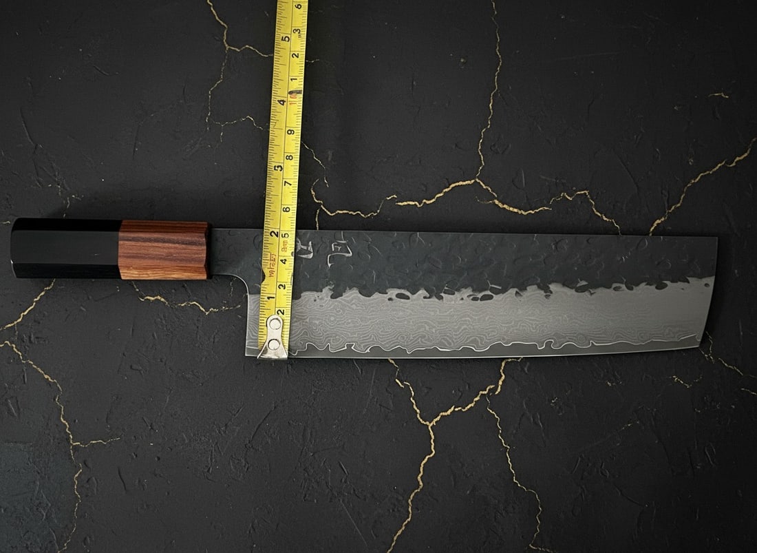 3pc Hammered Damascus Steel Chef Knife Set, Kiritsuke Gyuto Nakiri Professional - 3