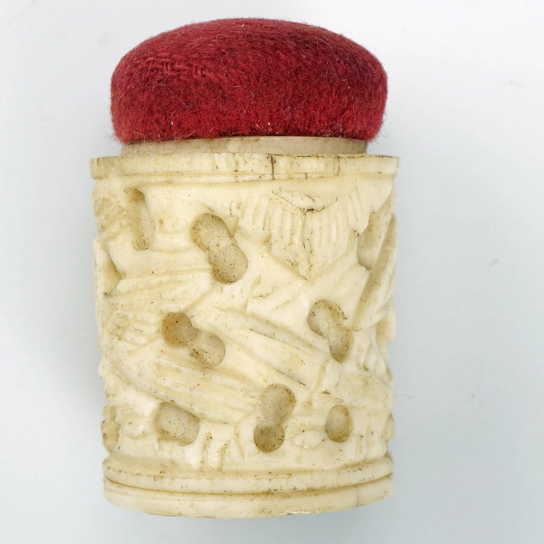 Victorian Chinese Carved Bone Pincushion - 2