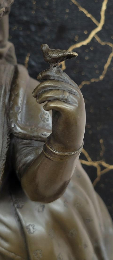 Heavy Bronze Marie Antoinette Figurine Art Sculpture Botero Inspired Piece - 4