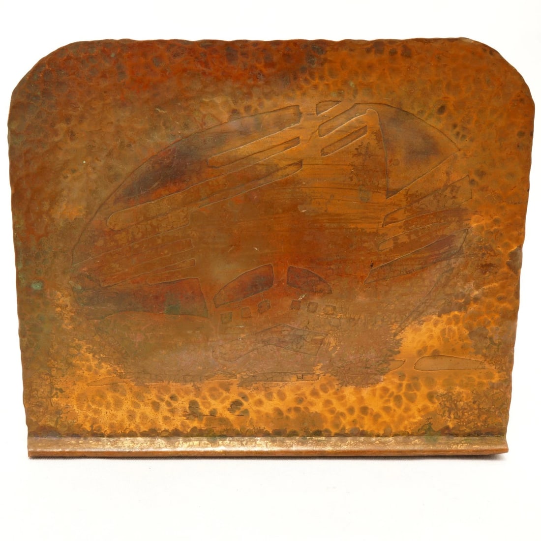Pair 1920s Copper Bookends Viking Ship - 6