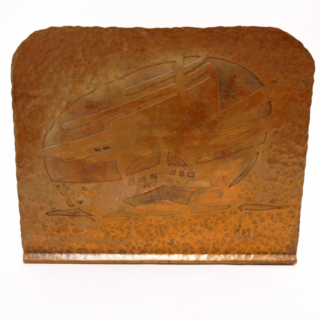 Pair 1920s Copper Bookends Viking Ship - 7