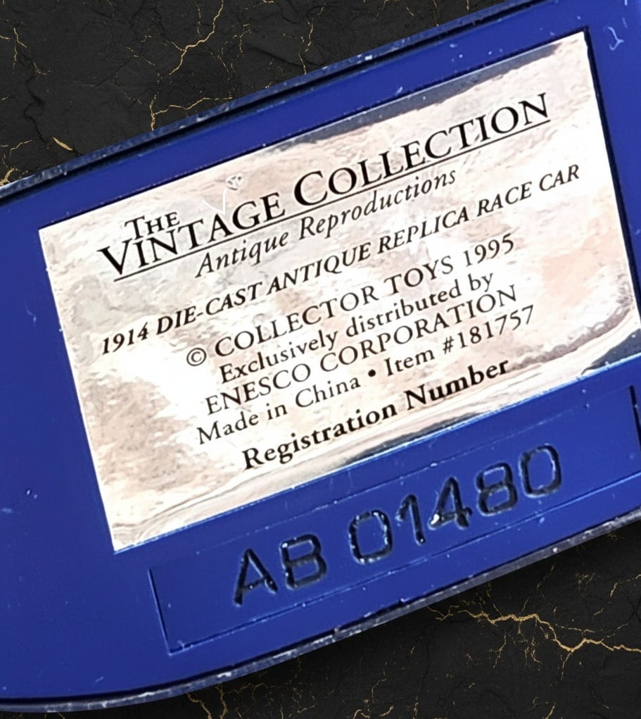 Vintage 1914 Indy 500 Diecast Racing Car Collectible Metal Model Vehicle - 8
