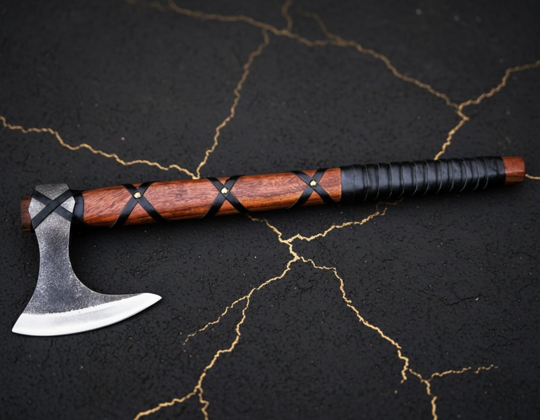 Hand-Forged Carbon Steel Viking Hatchet Custom Integral Tomahawk Axe - 3