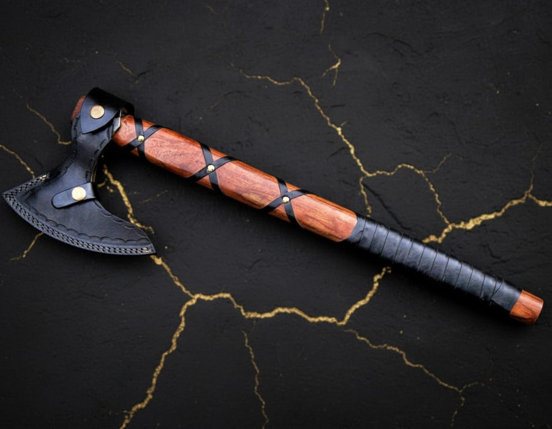 Hand-Forged Carbon Steel Viking Hatchet Custom Integral Tomahawk Axe - 5