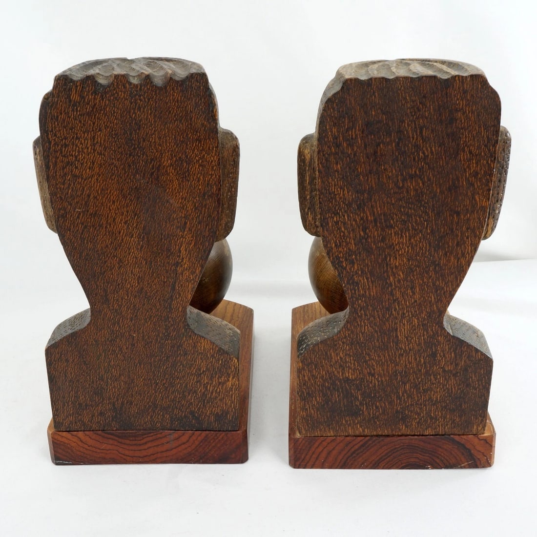 Pair Mesoamerican-Inspired Wood Bookends - 5