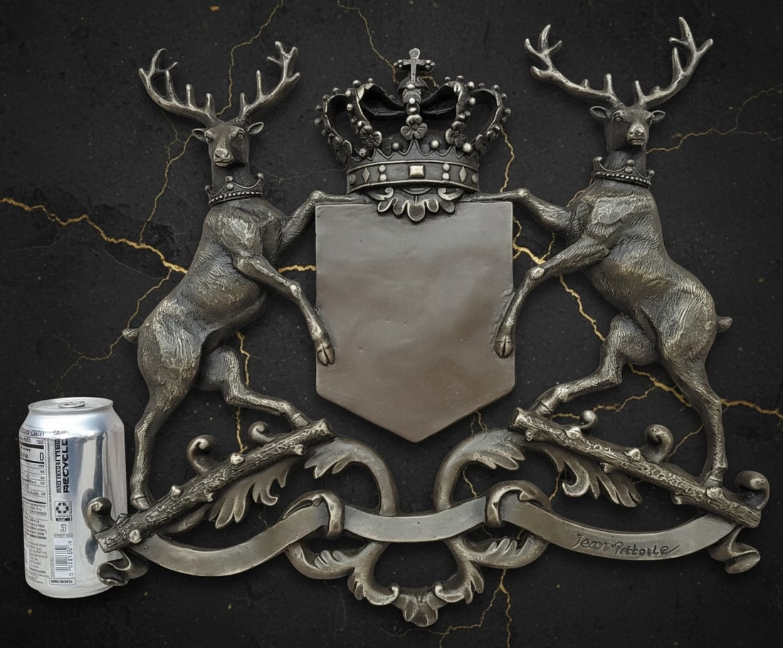 Bronze Metal 2 Stag Deer Wall Plaque Wildlife Home Decor Address Sign - 2