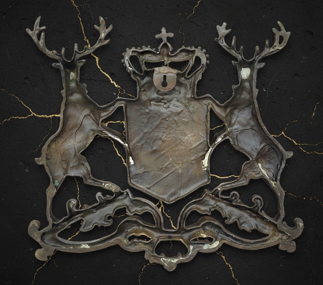 Bronze Metal 2 Stag Deer Wall Plaque Wildlife Home Decor Address Sign - 5