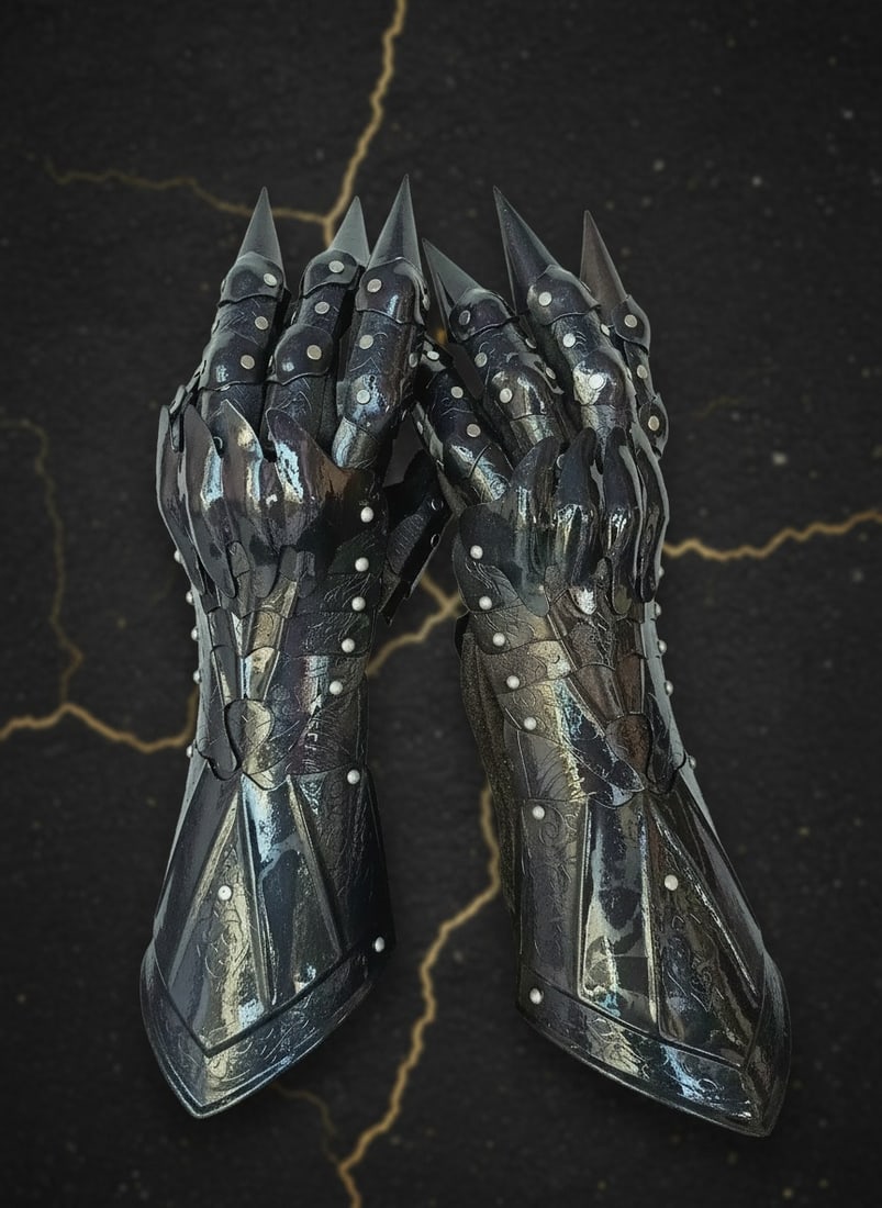 Pair of Steel Crusader Gauntlets Medieval Knight Armor Hand Protection - 6