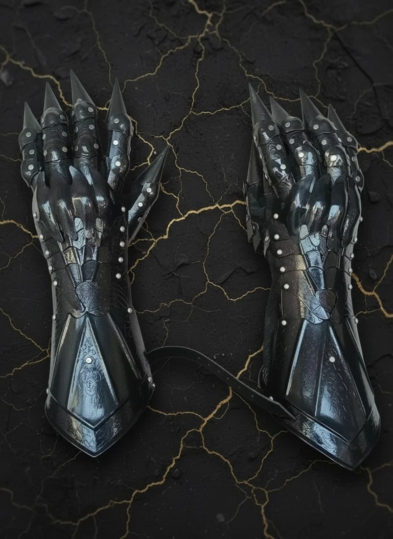 Pair of Steel Crusader Gauntlets Medieval Knight Armor Hand Protection - 7