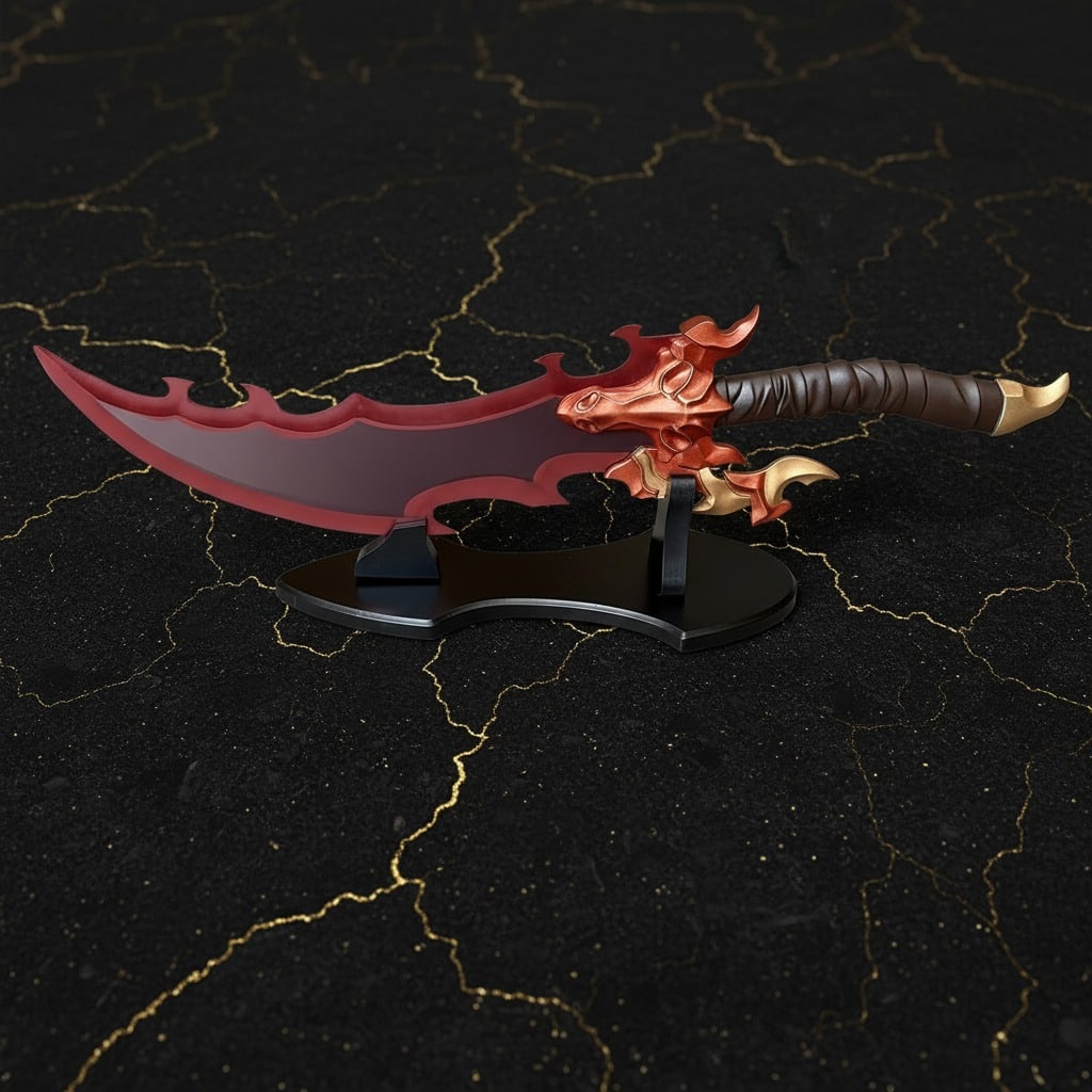 25" Stainless Steel Fantasy Blade Replica with Display Stand Anime Weapon - 3