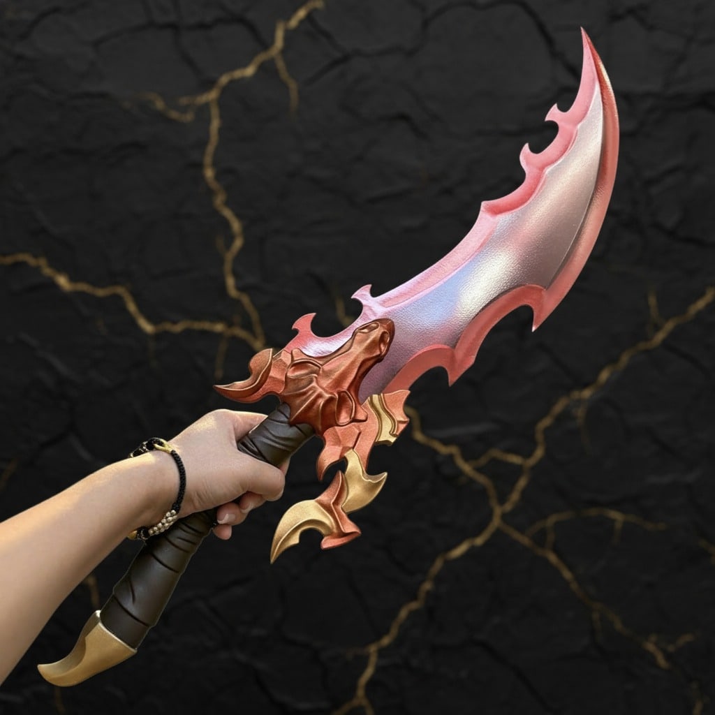 25" Stainless Steel Fantasy Blade Replica with Display Stand Anime Weapon - 5