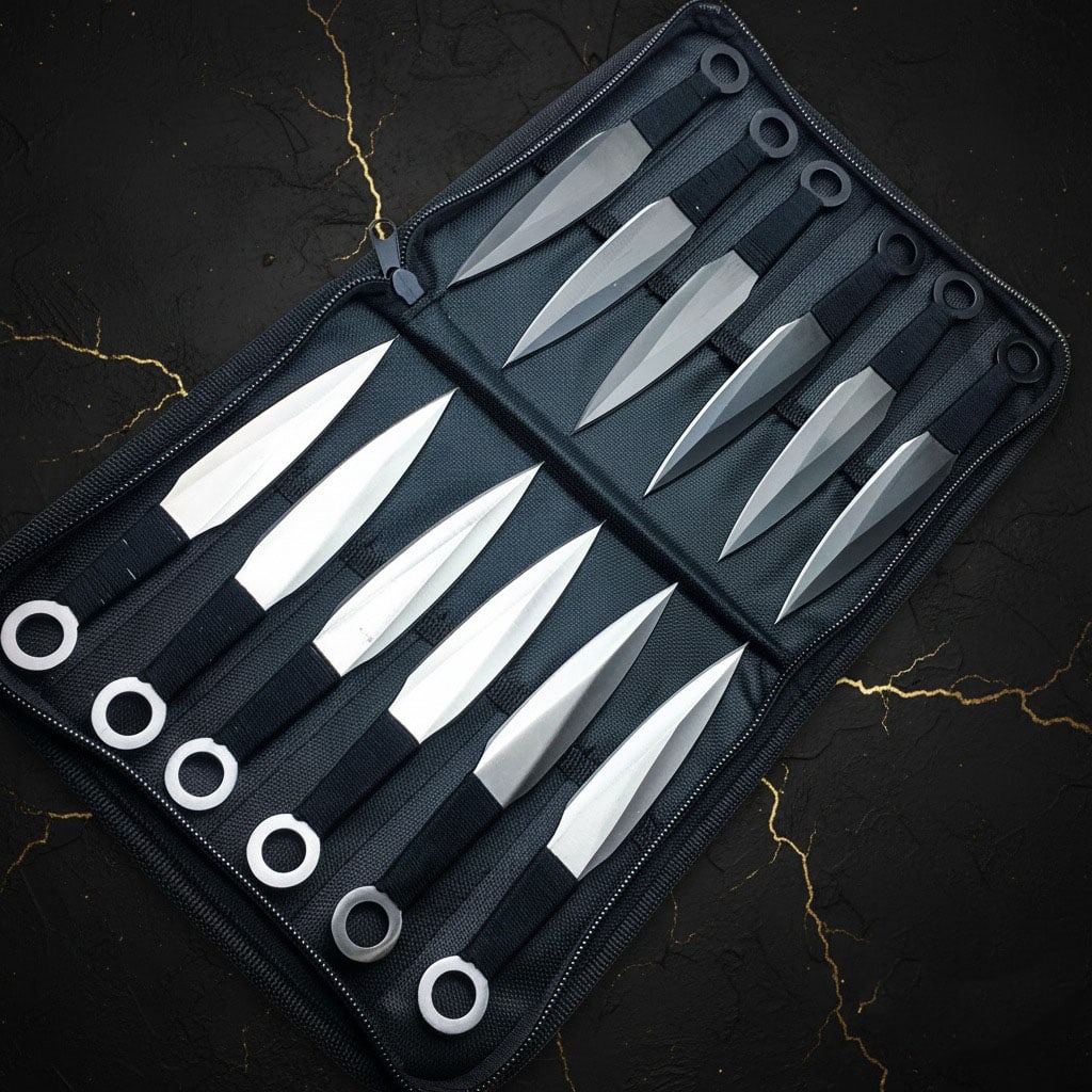 12 Piece Tactical Throwing Knife Set Professional Combat Ninjutsu Blades New (1 of 4)