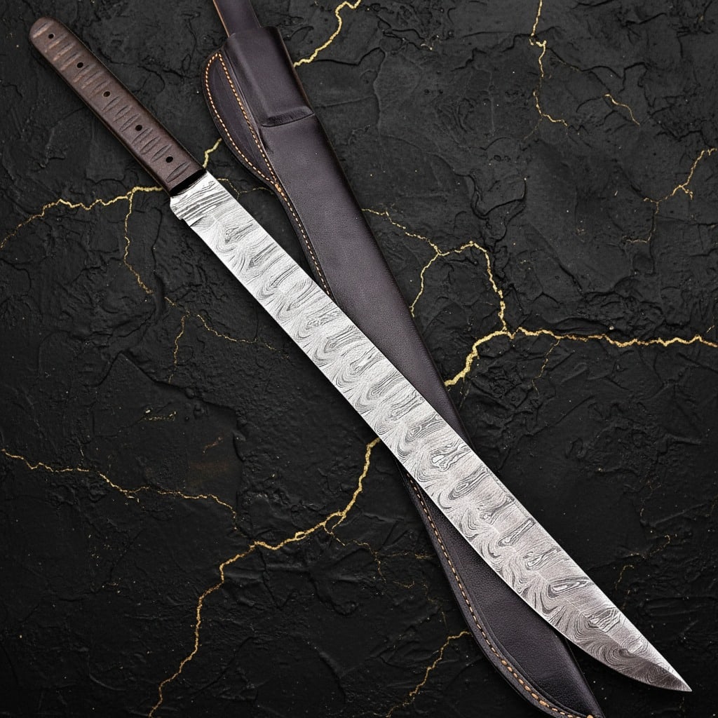 Hand Forged Damascus Steel Samurai Katana Custom Handmade Sharp Blade - 2