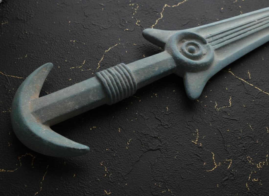 Ancient Luristan Bronze Dagger Antique Persian Style Sword Akinak Weapon - 2