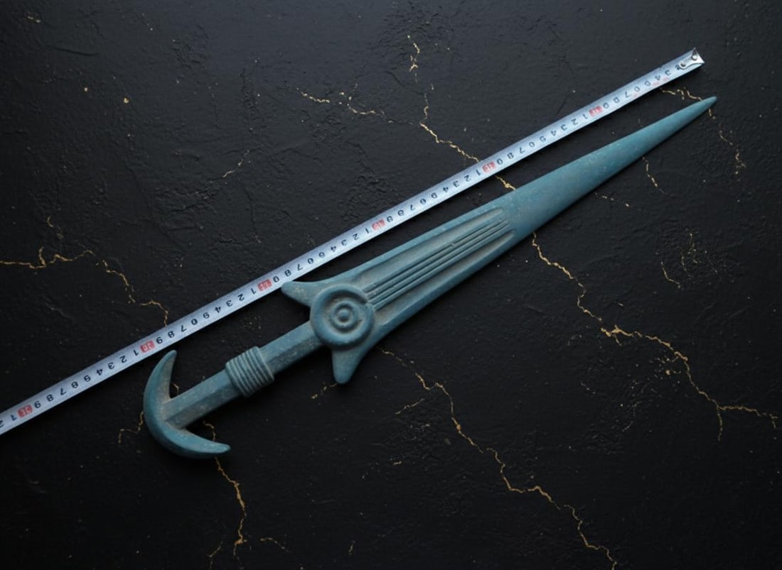 Ancient Luristan Bronze Dagger Antique Persian Style Sword Akinak Weapon - 3