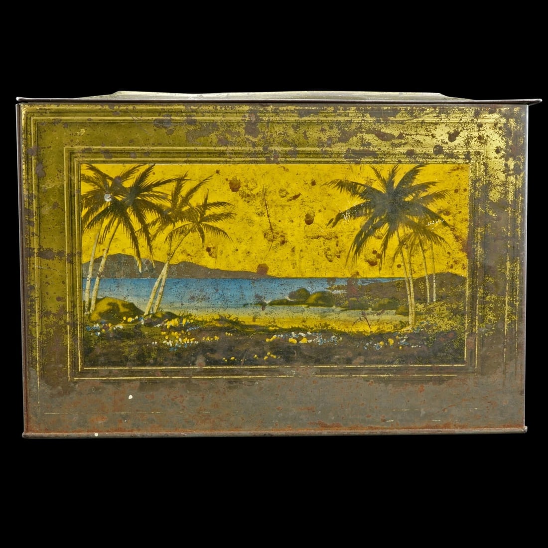 Lithograph Soap Tin with Palms Globe Soap - 11