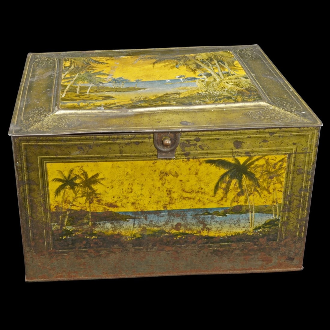 Lithograph Soap Tin with Palms Globe Soap (1 of 12)