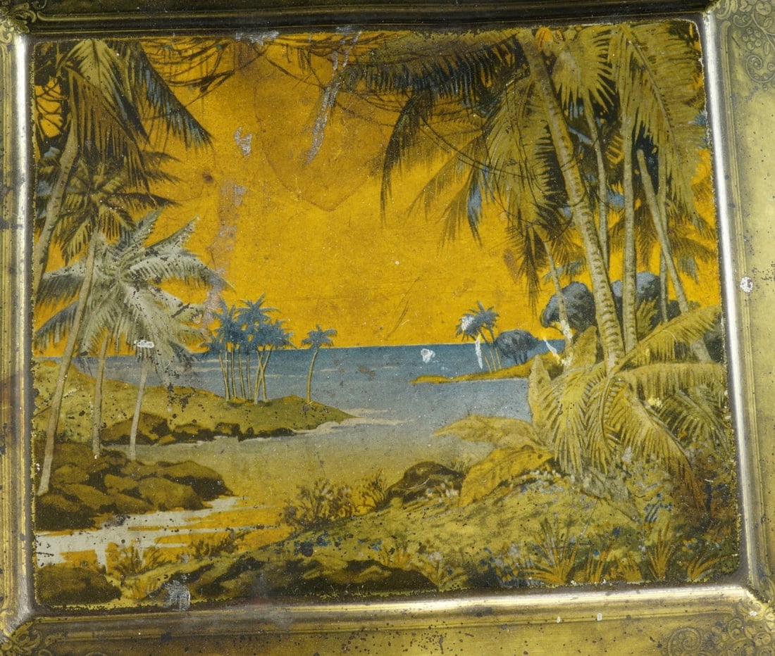 Lithograph Soap Tin with Palms Globe Soap - 3