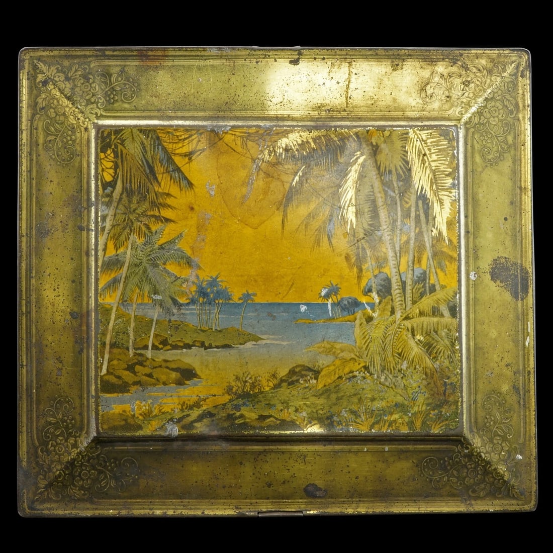 Lithograph Soap Tin with Palms Globe Soap - 6