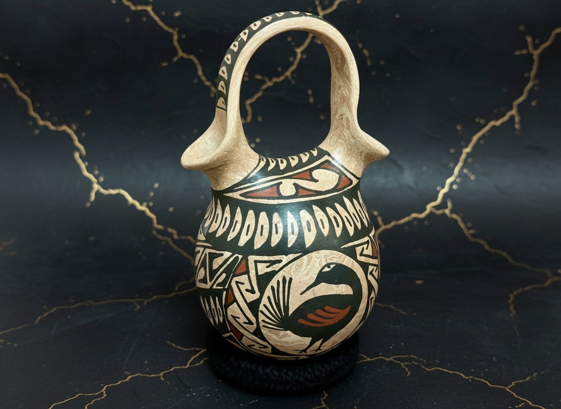5" Mata Ortiz Hand Painted Wedding Vase Mexican Pottery Decor (1 of 2)