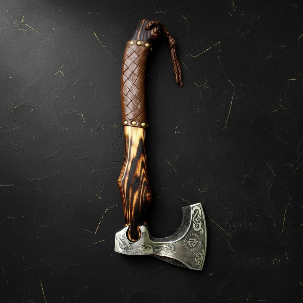 Hand Forged Carbon Steel Viking Tomahawk 13" Throwing Axe with Ash Wood Handle - 5