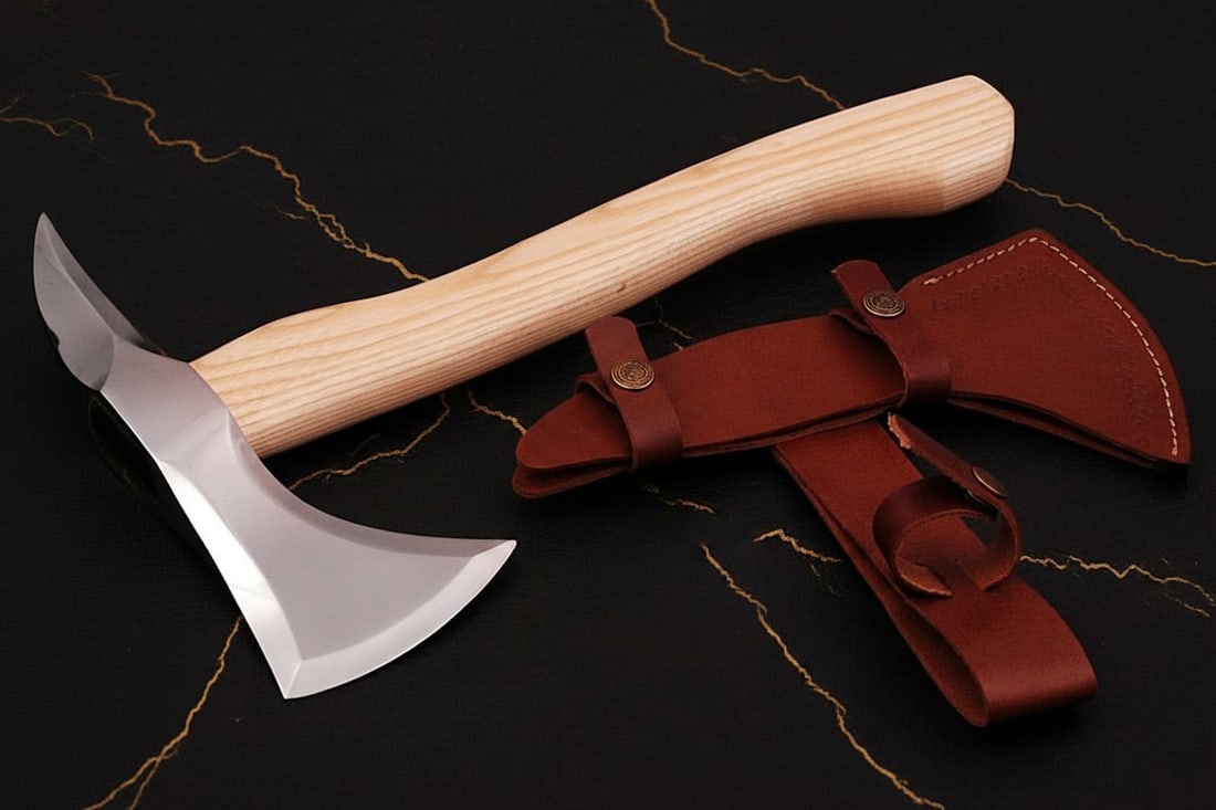 Hand Forged Carbon Steel Spike Head Viking Tomahawk Integral Axe Hatchet - 2