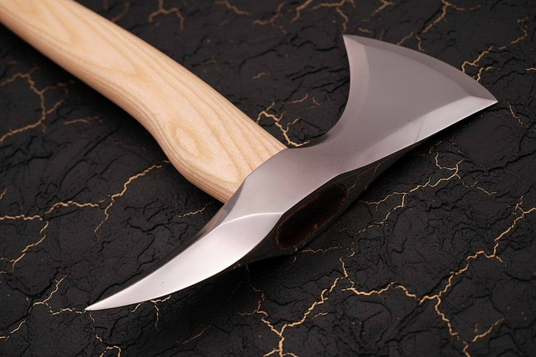 Hand Forged Carbon Steel Spike Head Viking Tomahawk Integral Axe Hatchet - 4