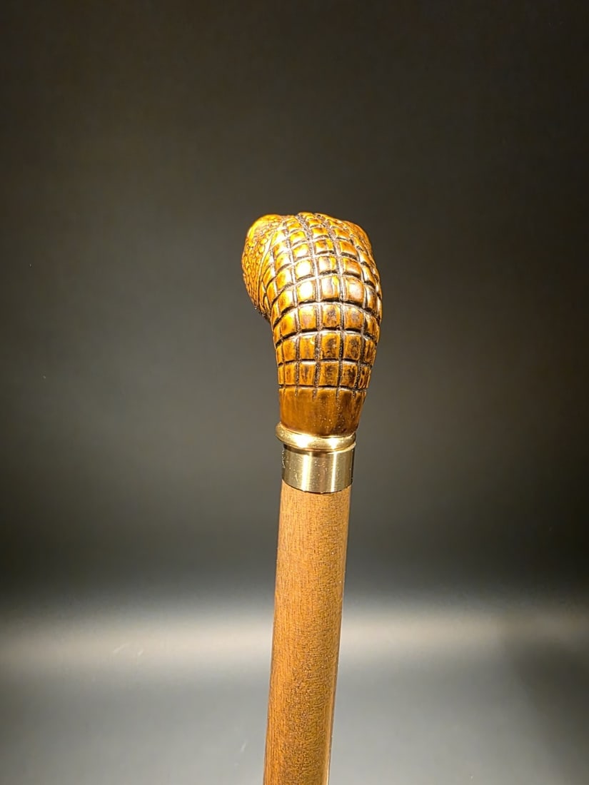 36" Vintage Inspired Alligator Head Handle Walking Stick Cane - 11