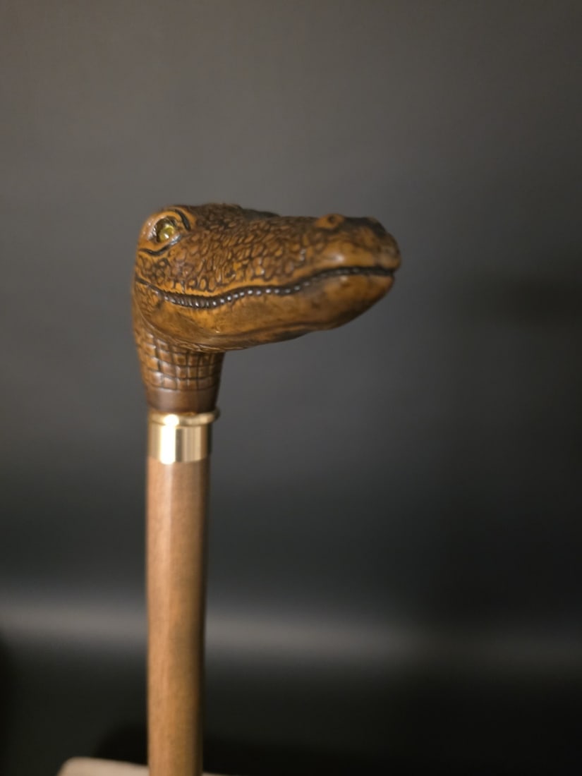 36" Vintage Inspired Alligator Head Handle Walking Stick Cane - 16