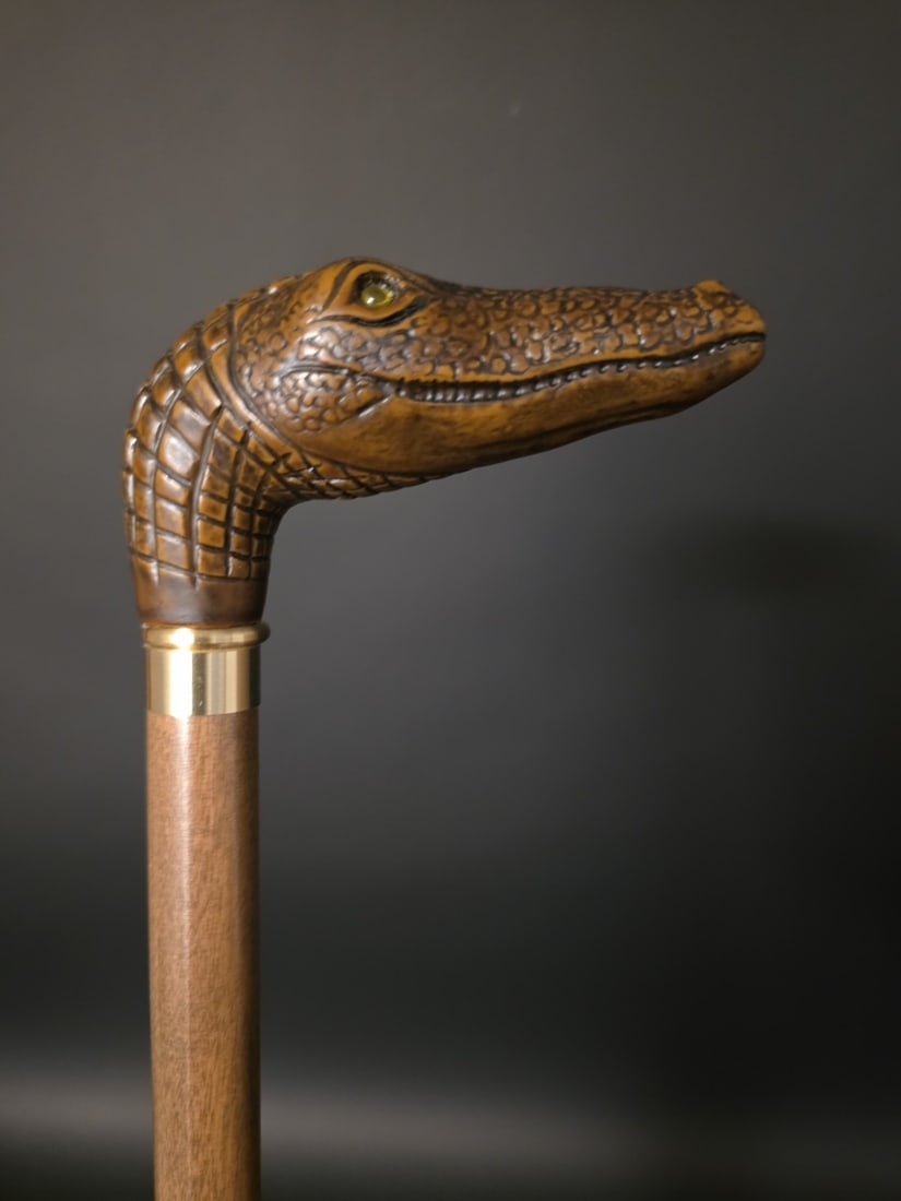 36" Vintage Inspired Alligator Head Handle Walking Stick Cane - 4