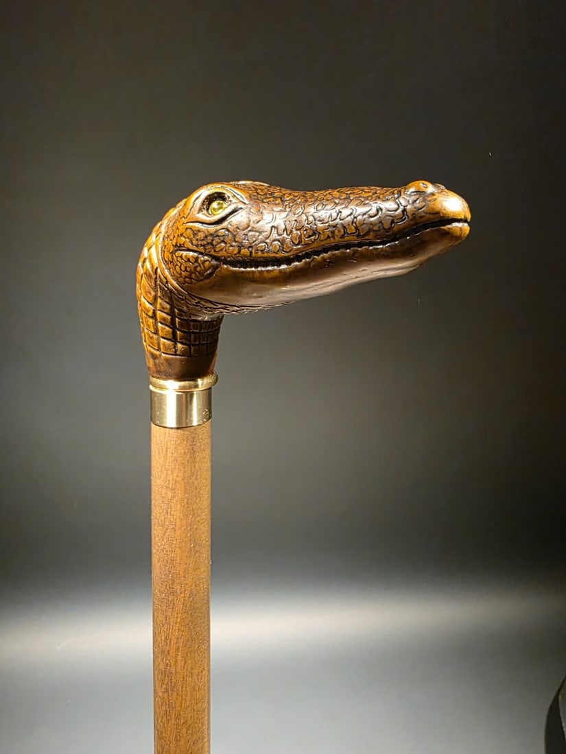 36" Vintage Inspired Alligator Head Handle Walking Stick Cane - 6